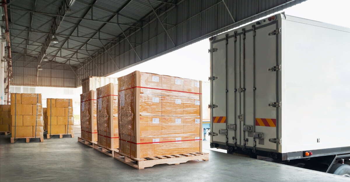 heavy boxes with tamper-proof seals loading onto freight truck