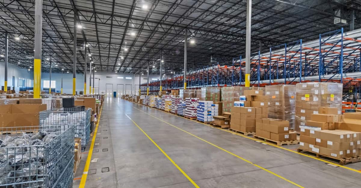 food and beverage products in warehouse