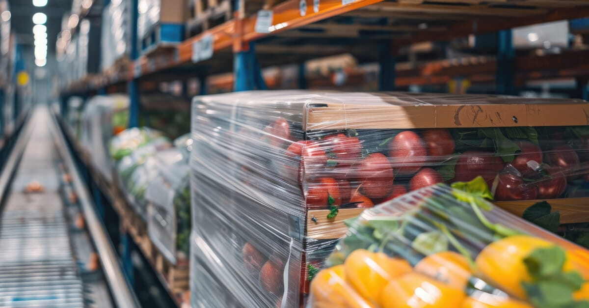 perishable food in warehouse ready for distribution