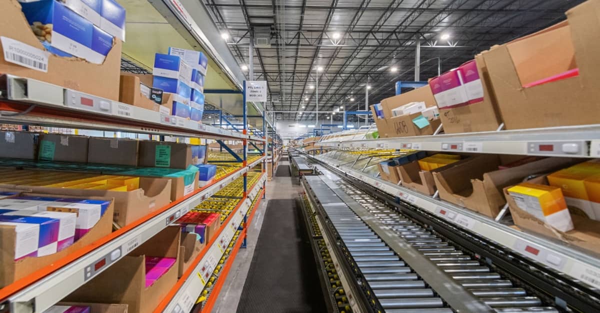 health and beauty products in warehouse