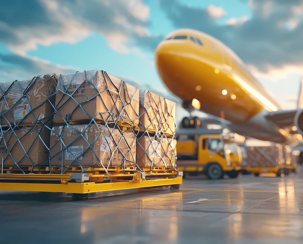 Cargo loading onto charter plane